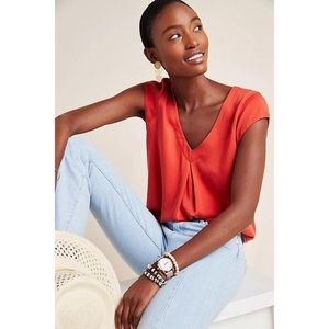 Anthro. Maeve Ally Cupro Tunic Poppy Size Small